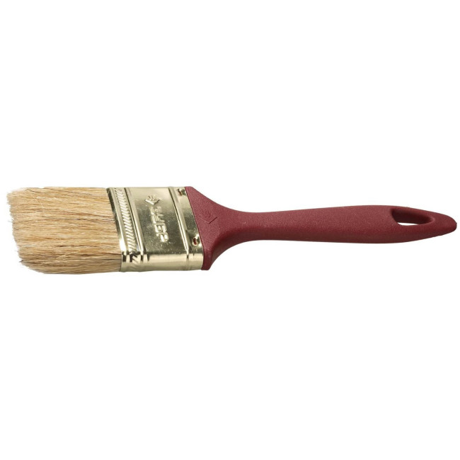 Кисть плоская ЗУБР "УНИВЕРСАЛ-МАСТЕР" "КП-11", натуральная щетина, пластмассовая ручка, 63мм