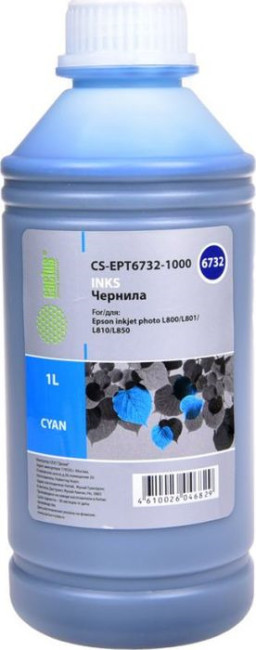 Чернила Cactus CS-EPT6732-1000 голубой 1000мл для Epson Epson L800/L810/L850/L1800