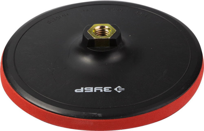 Тарелка опорная для УШМЗУБР 180 мм, М14, на липучке, пластиковая, 35782-180