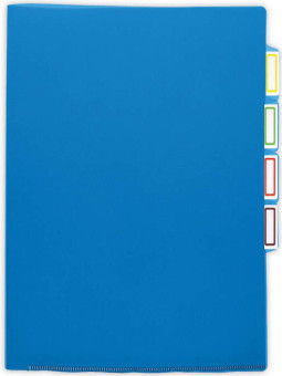 Папка-уголок Бюрократ -E356BLUE 3 уровн. A4 пластик 0.15мм синий