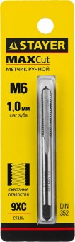STAYER М6х1.0 метчик для сквозных отверстий, одинарный