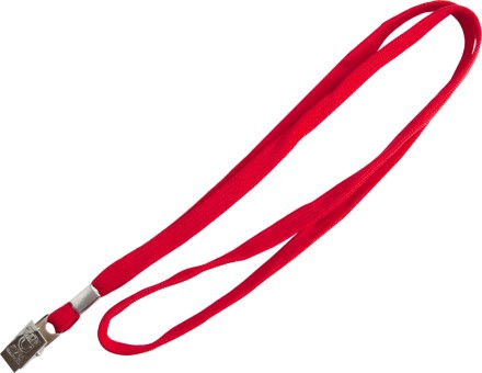 Держатель для бейджа Silwerhof 45см клип текстиль красный (упак.:10шт)