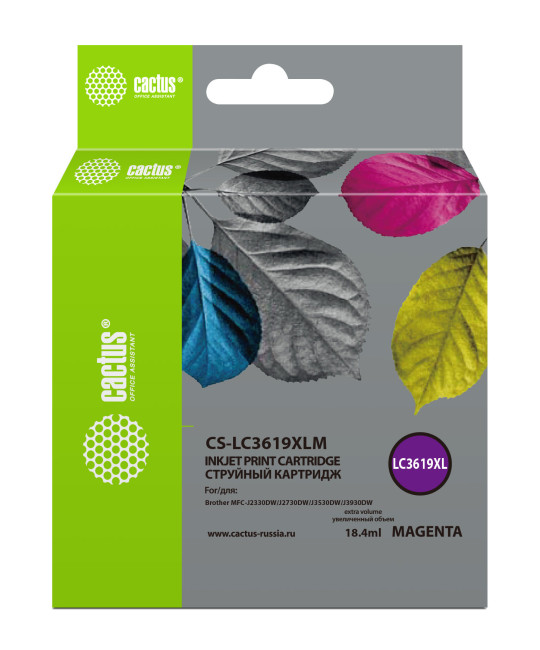 Картридж струйный Cactus CS-LC3619XLM пурпурный (18.4мл) для Brother MFC-J2330DW/J2730DW/J3530DW/J39