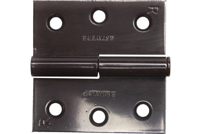 Карточная петля STAYER 75x75x2.4 мм разъемная правая цвет коричневый 37613-75-3R