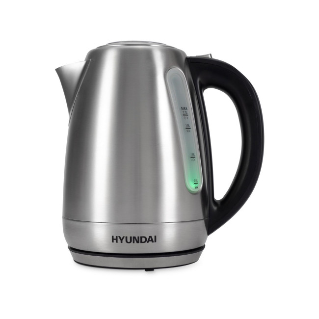 Чайник электрический Hyundai HYK-S8408 1.7л. 2200Вт серебристый матовый/черный (корпус: нержавеющая сталь)