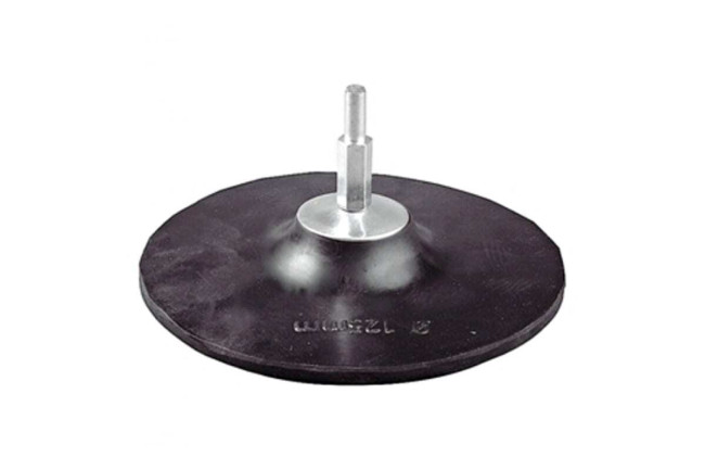 Тарелка опорная ТЕВТОН 125мм, резиновая с шестигранным хвостовиком для дрели 3579-125