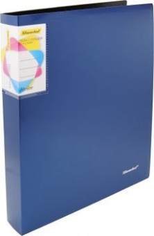Папка на 2-х кольцах Silwerhof Perlen 271957-74 A4 1мм кор.38мм внутр. с вставкой синий металлик