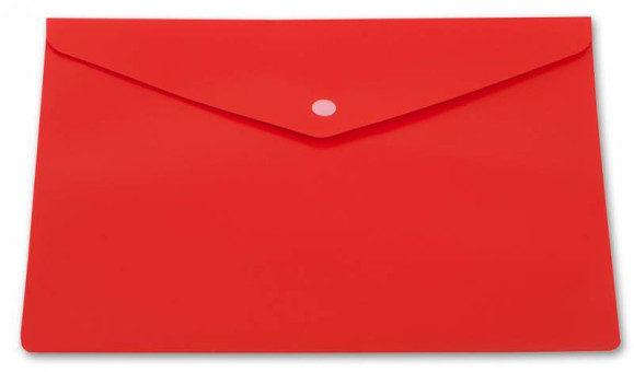 Конверт на кнопке Бюрократ -PK804A5NRED A5 непрозрачный пластик 0.18мм красный