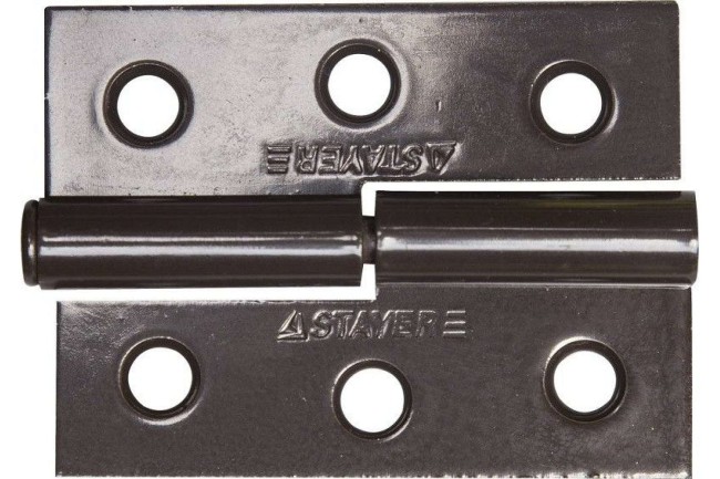 Карточная петля STAYER 65x48x2.0 мм разъемная левая цвет коричневый 37613-65-3L