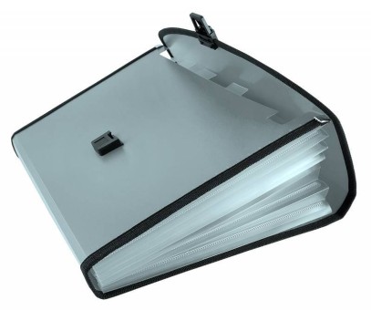 Портфель Бюрократ -BPP6LGREY 6 отдел. A4 с окантовкой пластик 0.7мм серый