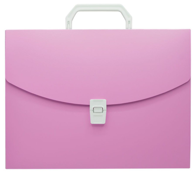 Портфель Бюрократ Pastel PASTPP01PINK 1 отдел. A4 пластик 0.7мм розовый
