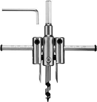 Сверло ЗУБР Мастер регулируемое по дереву, двухрезцовое Балеринка, d40-120мм, 1-30мм, в блистере