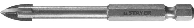 Сверло по кафелю, керамике, стеклу, с четырьмя режущими лезвиями, шестигранный хвостовик, 10 мм, STAYER "PROFESSIONAL" 2985-10