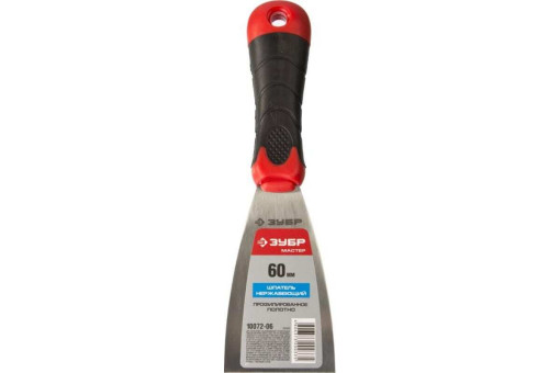 Нержавеющий шпатель ЗУБР 60мм профилированное полотно двухкомпонентная ручка 10072-06