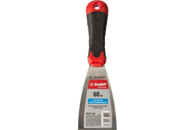 Нержавеющий шпатель ЗУБР 60мм профилированное полотно двухкомпонентная ручка 10072-06