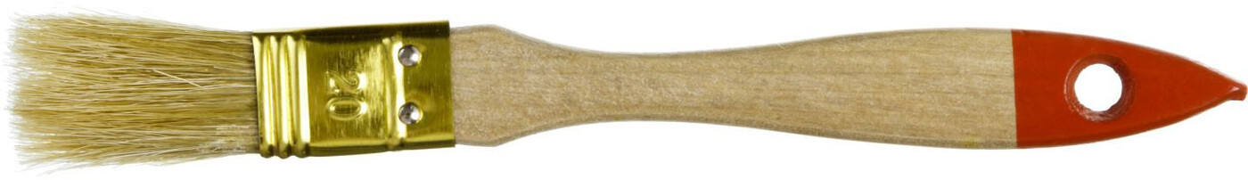 Кисть плоская ЗУБР "УНИВЕРСАЛ-ОПТИМА", светлая щетина, деревянная ручка, 20мм