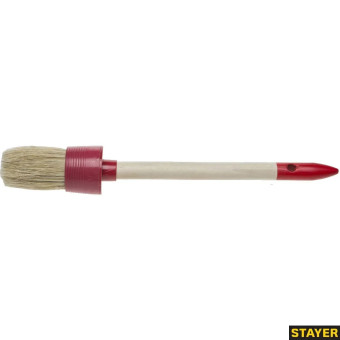 Кисть круглая STAYER "MASTER", светлая натурал. щетина, пластм. корпус, деревян. ручка, №12 x45мм