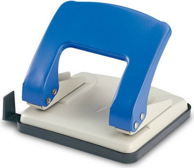 Дырокол Kw-Trio Stylish Medium 966G/BLU макс.:20лист. металл синий отв.:2 с линейкой