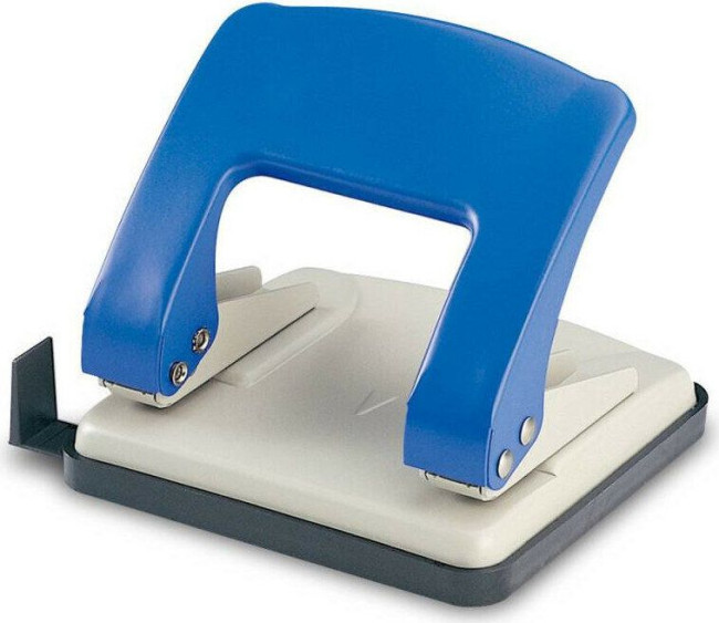 Дырокол Kw-Trio Stylish Medium 966G/BLU макс.:20лист. металл синий отв.:2 с линейкой