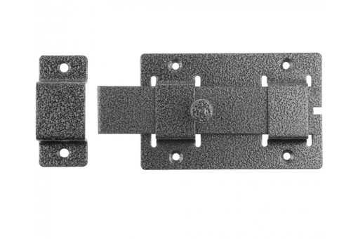 Задвижка накладная ЗД-02 для дверей 75х115 мм усиленная плоский засов цвет серебро 37776-2