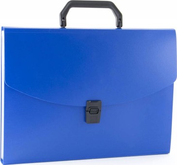 Портфель Бюрократ -BPP6BLUE 6 отдел. A4 пластик 0.7мм синий