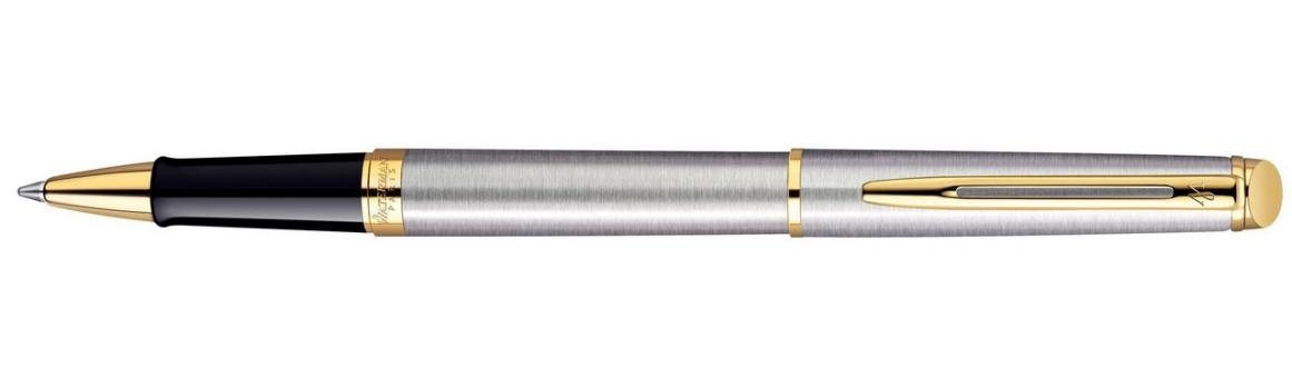 Ручка роллер Waterman Hemisphere (CWS0920350) Steel GT F черн. черн. подар.кор.