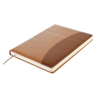 Блокнот Deli 7920 250х175мм искусст. кожа 160л светло-коричневый/коричневый